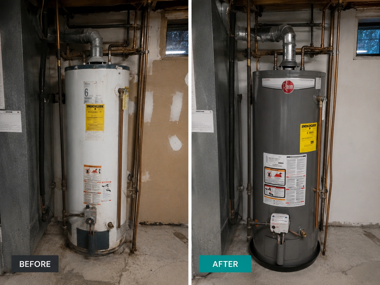 Replacement water heater installed by a NearbyServe plumber in Lincoln Park, Chicago
